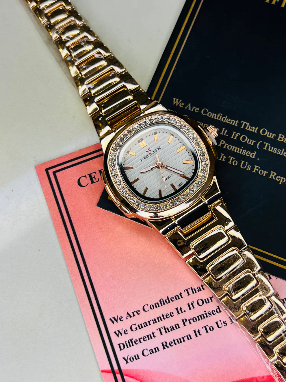 Xenlex Nautilus RoseGold Zircon Watch