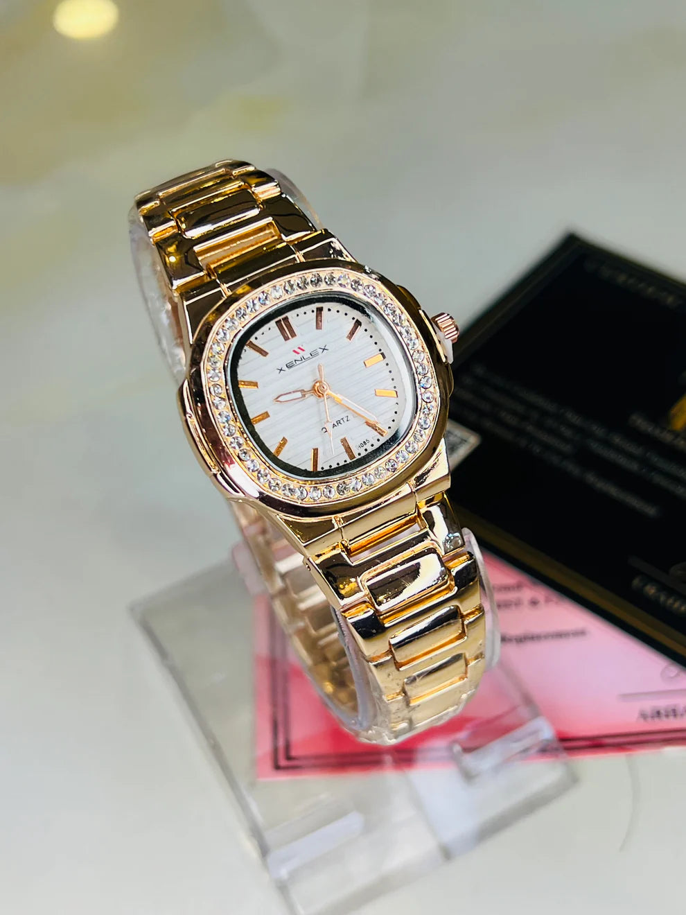 Xenlex Nautilus RoseGold Zircon Watch