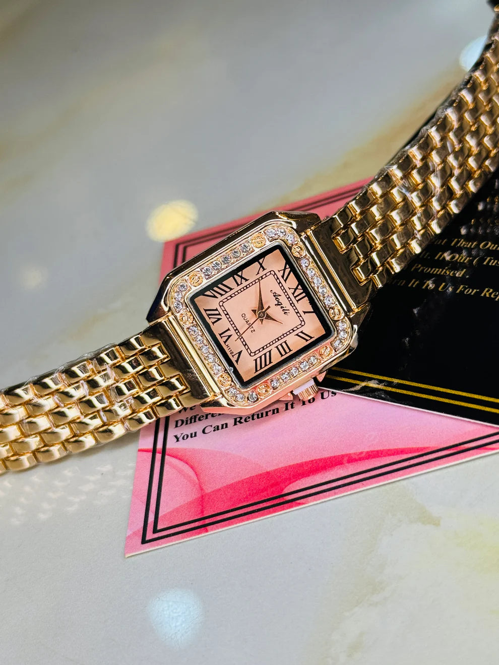 All Rosegold zircon Santos Watch