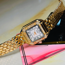 Meibin Rosegold Santos White Zircon Watch