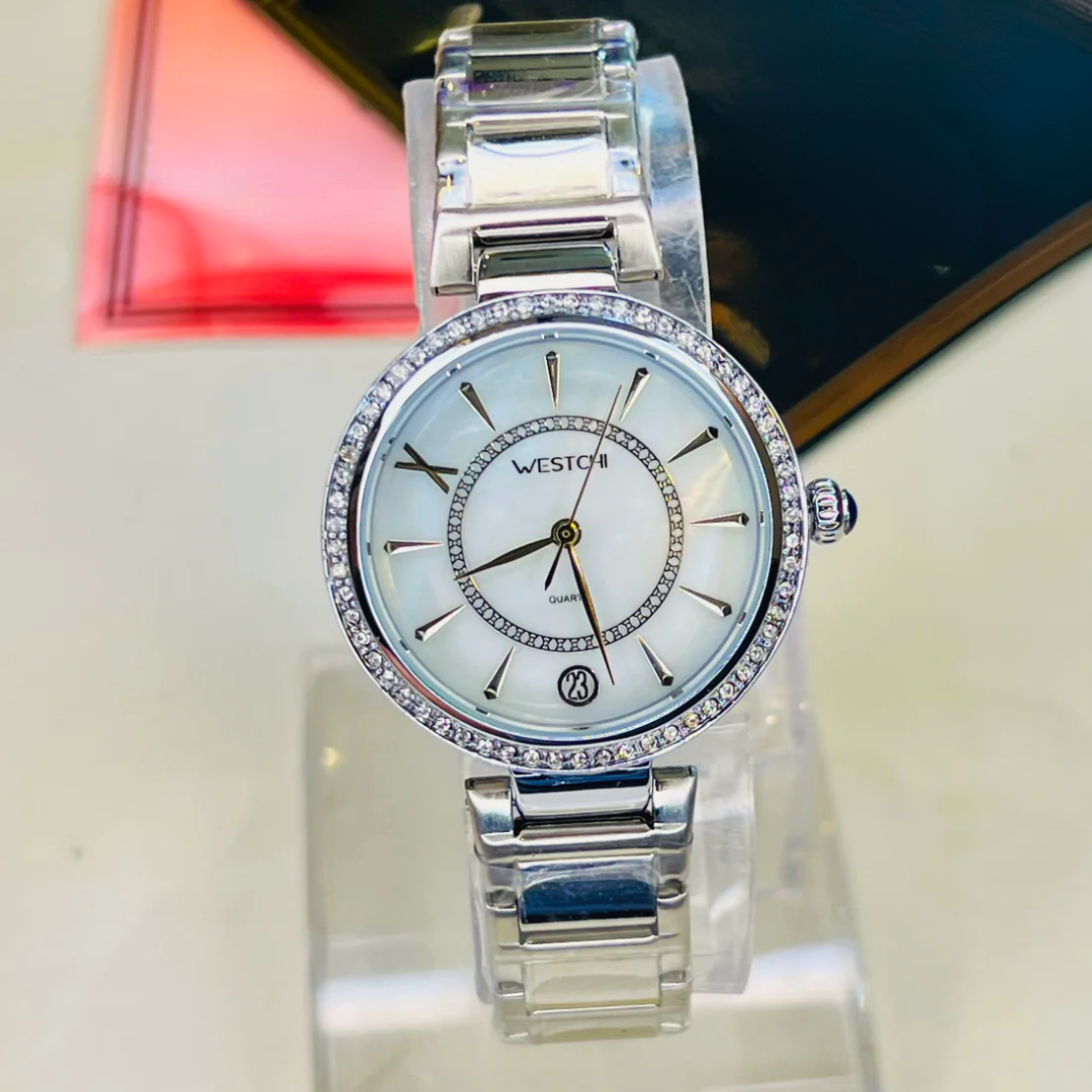 Westchi Silver White Dial Watch