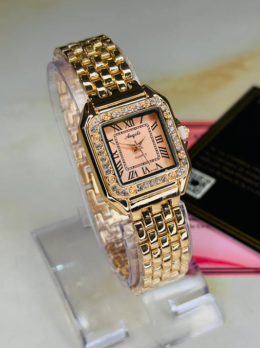 All Rosegold zircon Santos Watch