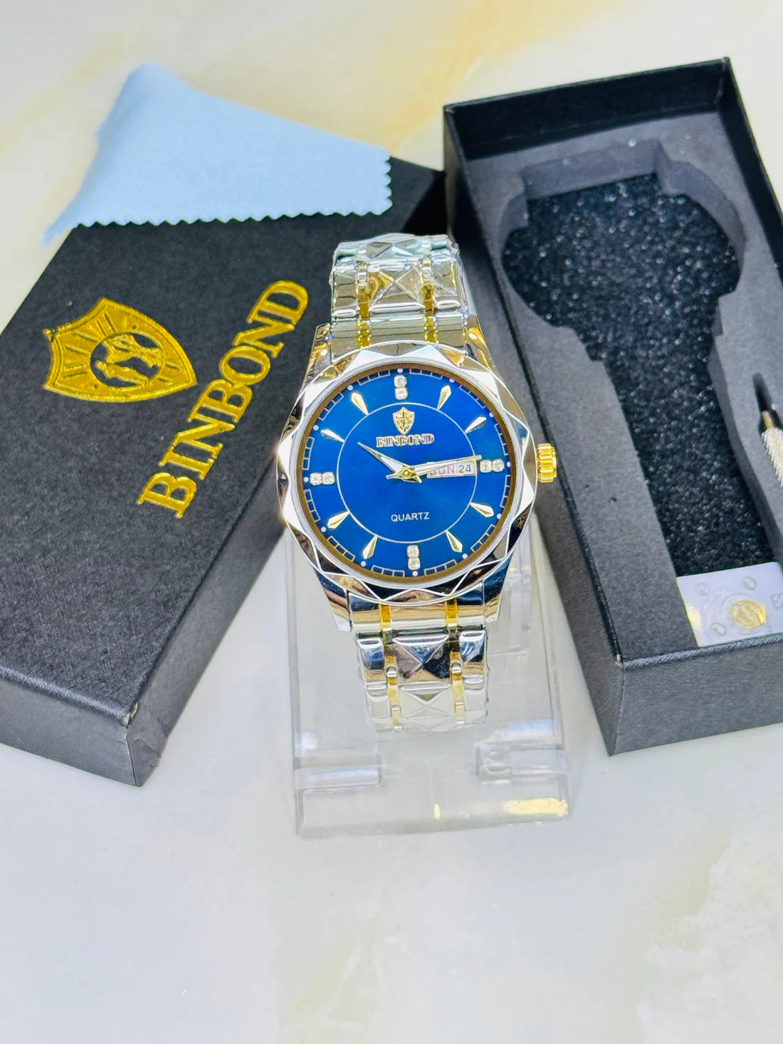 Binbond Ocean Prism Dial – Two Tone Luxury Steel Watch