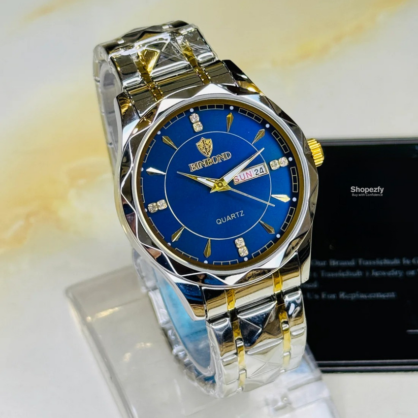Binbond Ocean Prism Dial – Two Tone Luxury Steel Watch