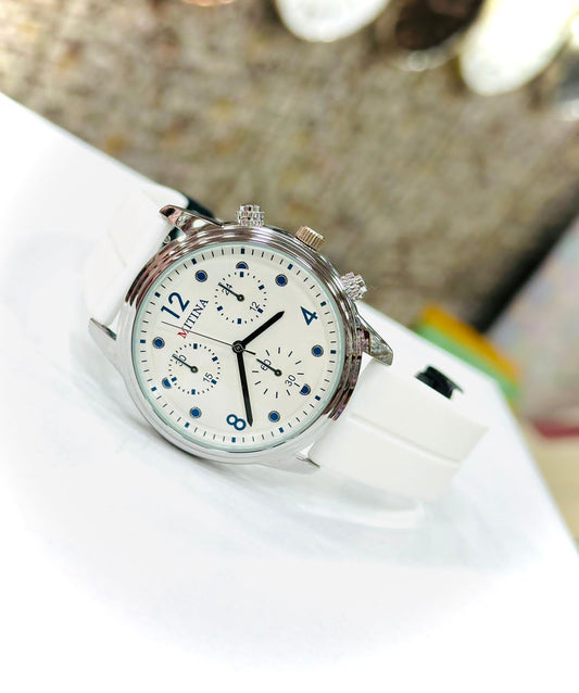 White Crystal Watch