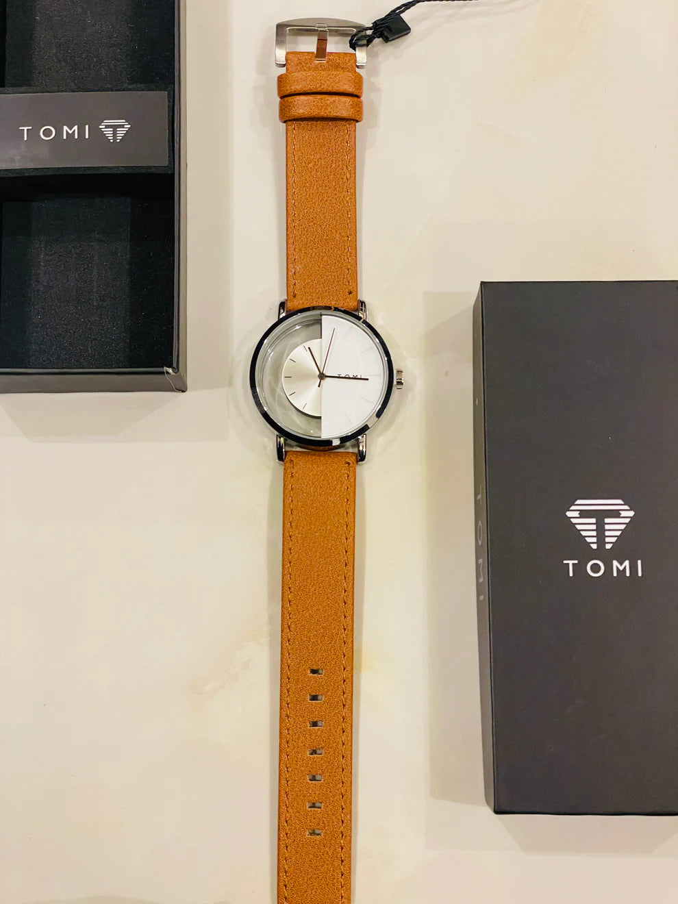Brown Half Translucent Tomi Watch